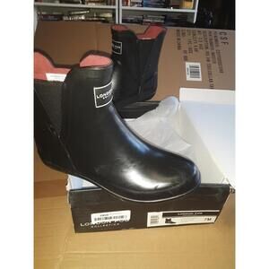 London Fog Piccadilly Rain Boots, Women's Size 7M,SHINY black MSRP $50, shelf164